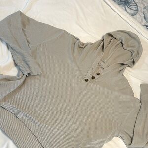 Hollister Light Gray Waffle Knit Top